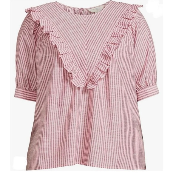 Bundle 4 poshin_mami Ruffle Woven Blouse GoldenCurrySpice, 3X, 4X & DustyRose 3X - Picture 2 of 3